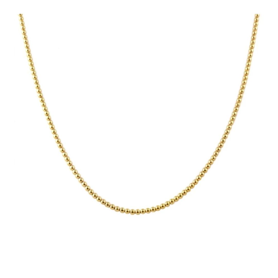 Collar bolitas de 2mm en plata de primera ley rodiada y plata bañada en oro
