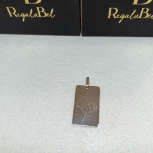 Placa de Acero Color Plata Grabada – Personalizada