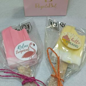 Jabón Helado Mordido con pegatina personalizada – Sandía & Piña - Mín. 20 uds