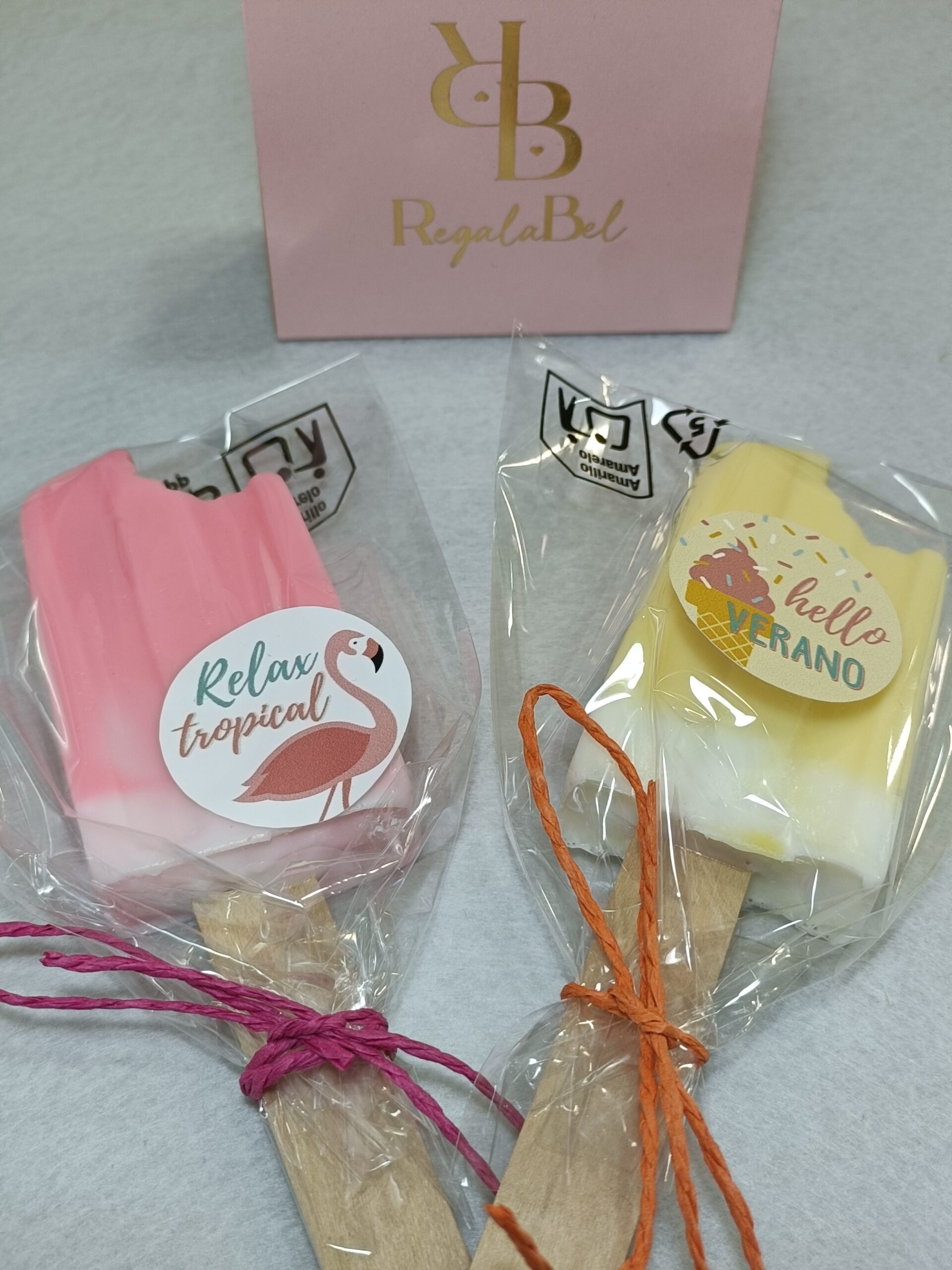 Jabón Helado Mordido con pegatina personalizada – Sandía & Piña - Mín. 20 uds