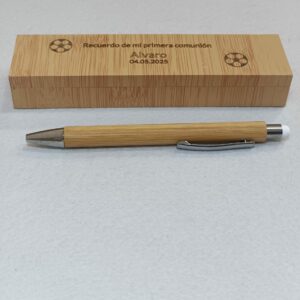 Estuche Lámina de Bambú + Bolígrafo Touch Personalizado - Mín. 10 uds