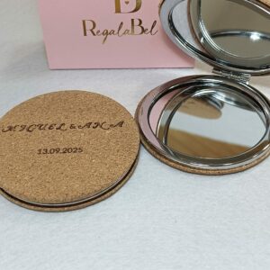 Espejo Redondo de Corcho Personalizado - Mín. 20 uds