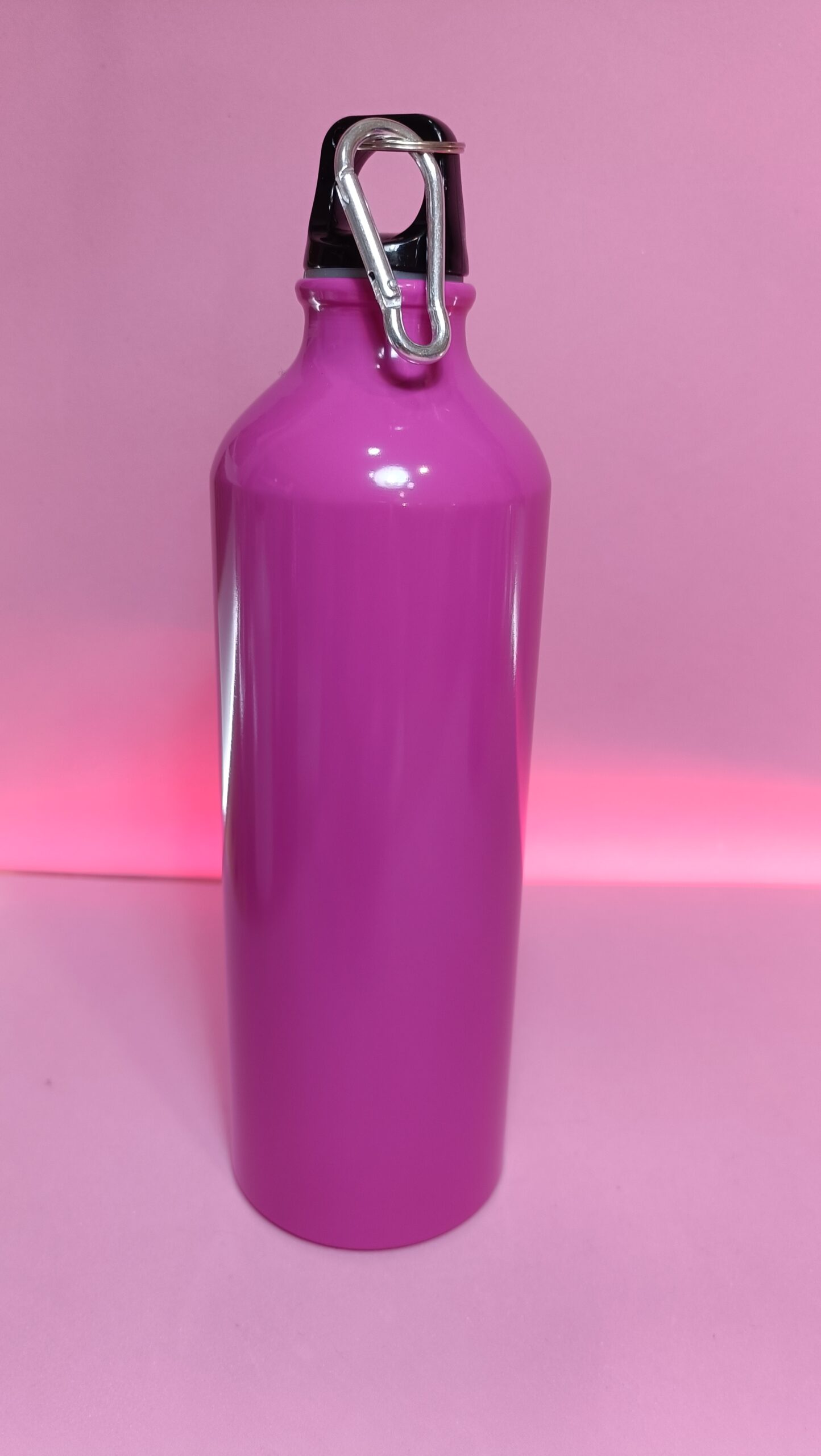 Botella de aluminio con mosquetón Fucsia y Lila 800ml - Imagen 2