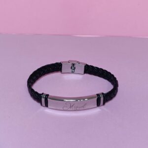 Pulsera hombre con apartado de acero personalizado - Mín. 20 uds