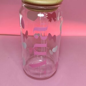 Vaso personalizado de vidrio con tapa y pajita 500ml.