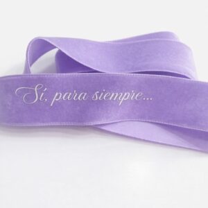 Cinta de terciopelo personalizada 1 metro con frase grabada