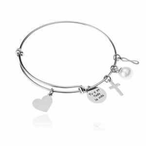 Pulsera de acero color plata amor