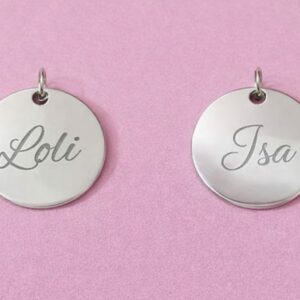 Medalla en plata rodiada para grabar a dos caras