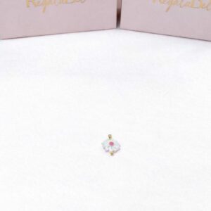 Charm margarita plata bañada en oro y plata rodiada