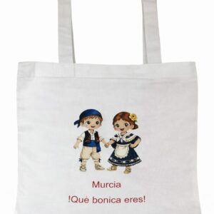 Bolsas de algodón con cosicas de Murcia. Hechas con mucho arte